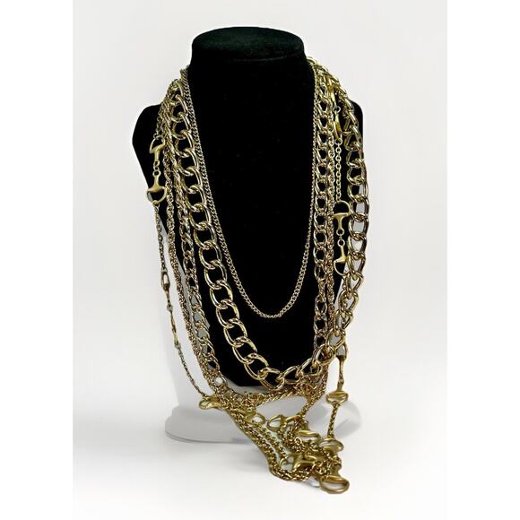 JTV Off Park Collection GOLD TONE MULTI-LAYER Necklace w/ Removable Chains- NWT - Picture 8 of 13